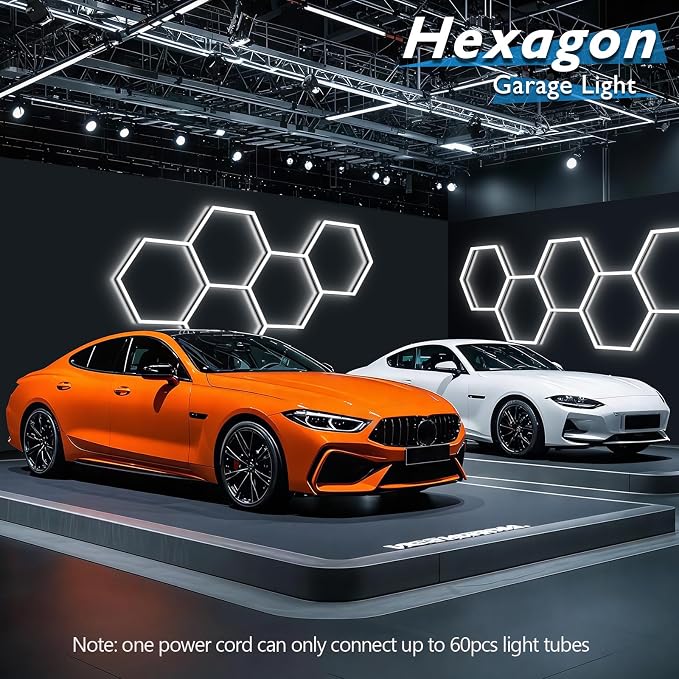 BRILLIHOOD Hexagon Garage Lights, LED Honeycomb Lights Ceiling, 6500K Super - Image 3