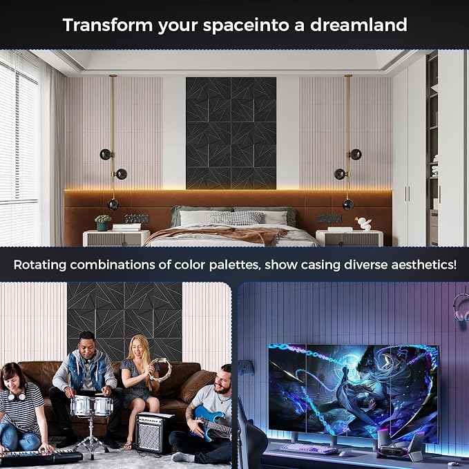 6 Pack Large Soundproof Wall Panels, 1.2lb/ft³ High Density, Thicker 0.47in - Image 4