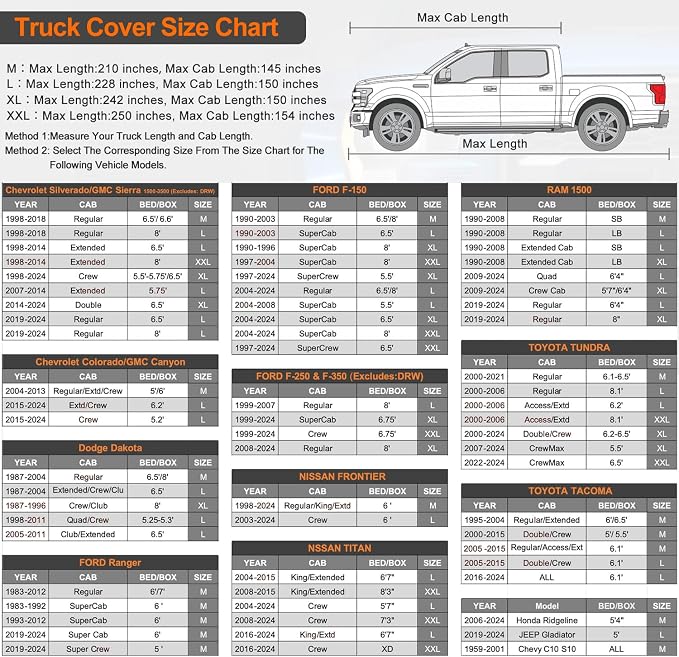 Kayme 7 Layers Truck Cover Waterproof All Weather, Universal Fit Chevy Silverado - Image 2