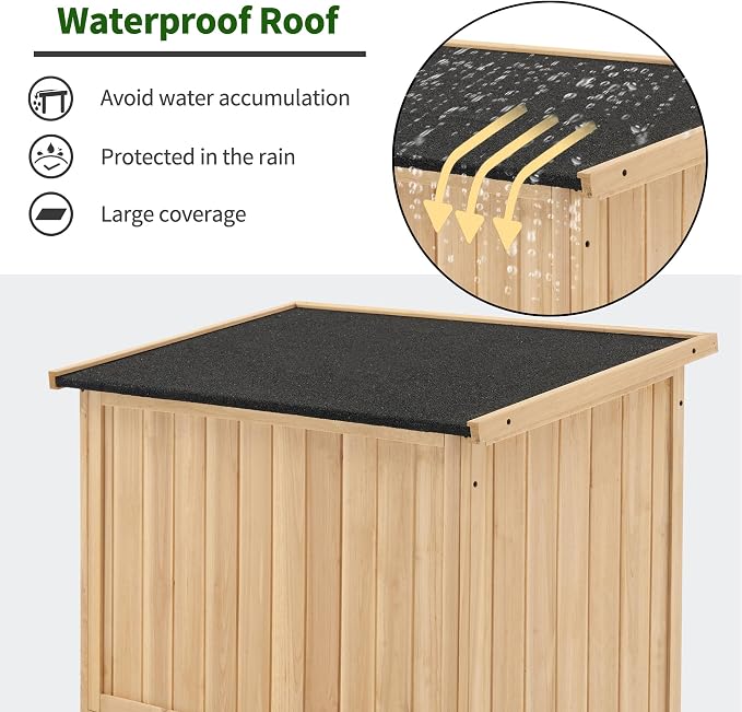 MCombo Outdoor Storage Cabinet, Wooden Storage Shed - Image 4
