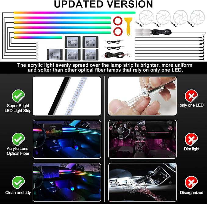 Dream+Color Acrylic Interior Car LED Strip Light - Image 5