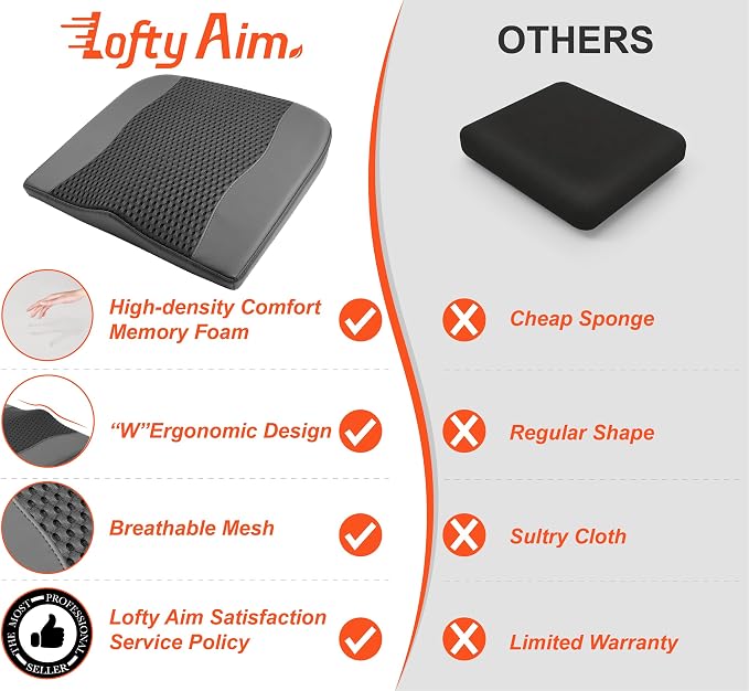 Car Seat Cushion, Comfort Memory Foam Car Cushions - Image 9