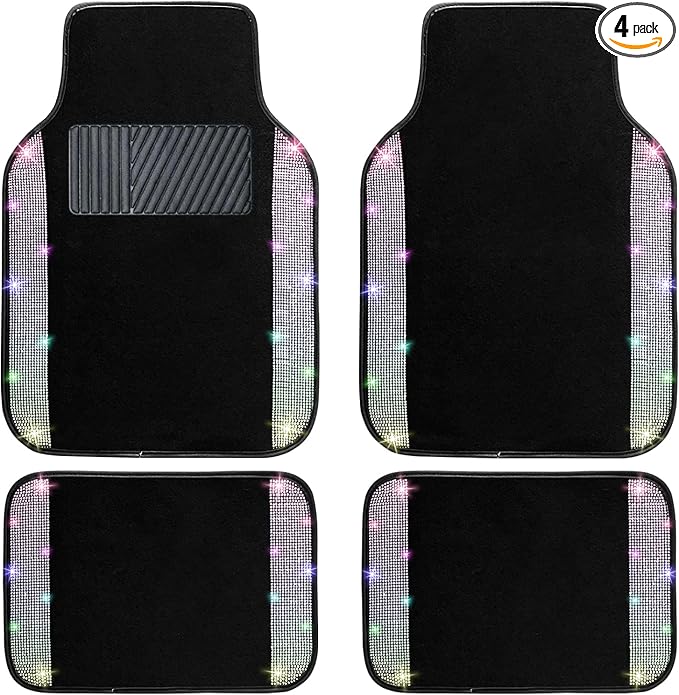 NBTEPEM Multicolor Bling Car Floor Mats Full Set, Universal Fit Most Cars by NBTEPEM