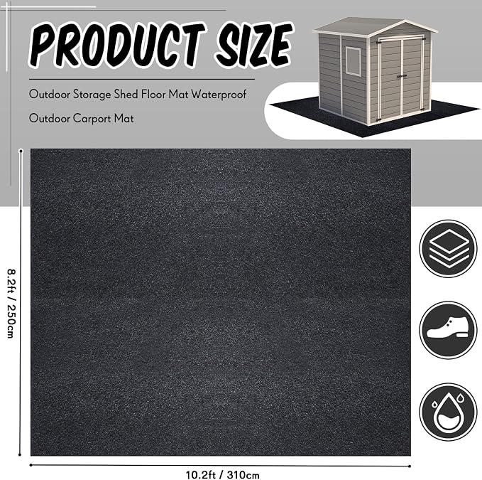 Haull Outdoor Storage Shed Floor Moat Waterproof Outdoor Carport Mat Thickened - Image 2