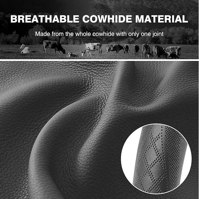 【2025 Model】 Real Cowhide Steering Wheel Cover - Image 3