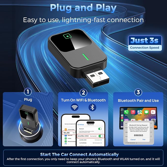 2-in-1 Wireless CarPlay & Android Auto Adapter - Image 3