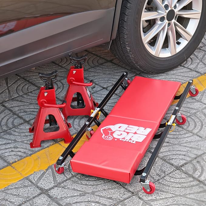BIG RED 36" 2-Piece Padded Rolling Garage/Shop Creeper, Mechanic Cart - Image 3