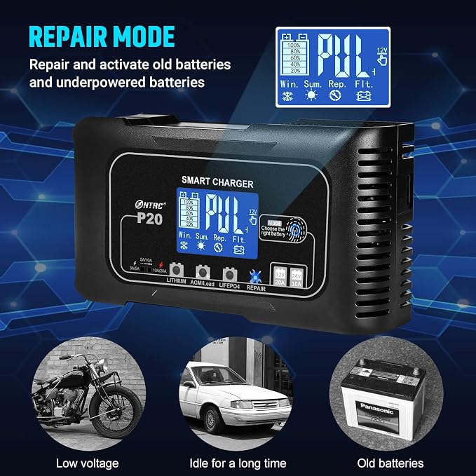 20Amp Lithium Battery Charger, 12V and 24V, Lead-Acid Car Battery Charger - Image 6