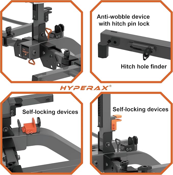 HYPERAX 2024 Volt 2 -E Bike Hitch Mounted Platform Style 2 Bikes Carrier - Image 4
