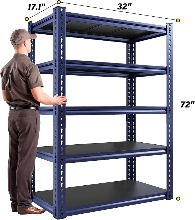 REIBII Garage Shelving 72" H Storage Shelves Sturdy Metal Shelves Heavy Duty 5 - Image 3