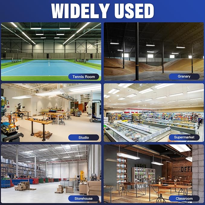 JTT 300W LED Linear High Bay Light, 45000LM Linear High Bay Shop Light - Image 8