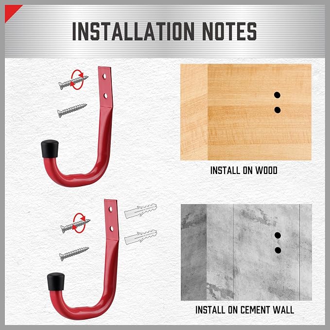 HORUSDY 6 Pack Garage Hooks, Utility Hooks, Garage Hook Heavy Duty Wall Hook - Image 5
