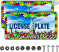 Custom License Plate Frame Multicolor License Plate Frames Autism Awareness by Unknown