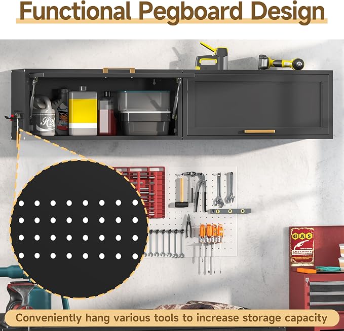 Metal Garage Wall Cabinet, Floating Tool Cabinet - Image 5