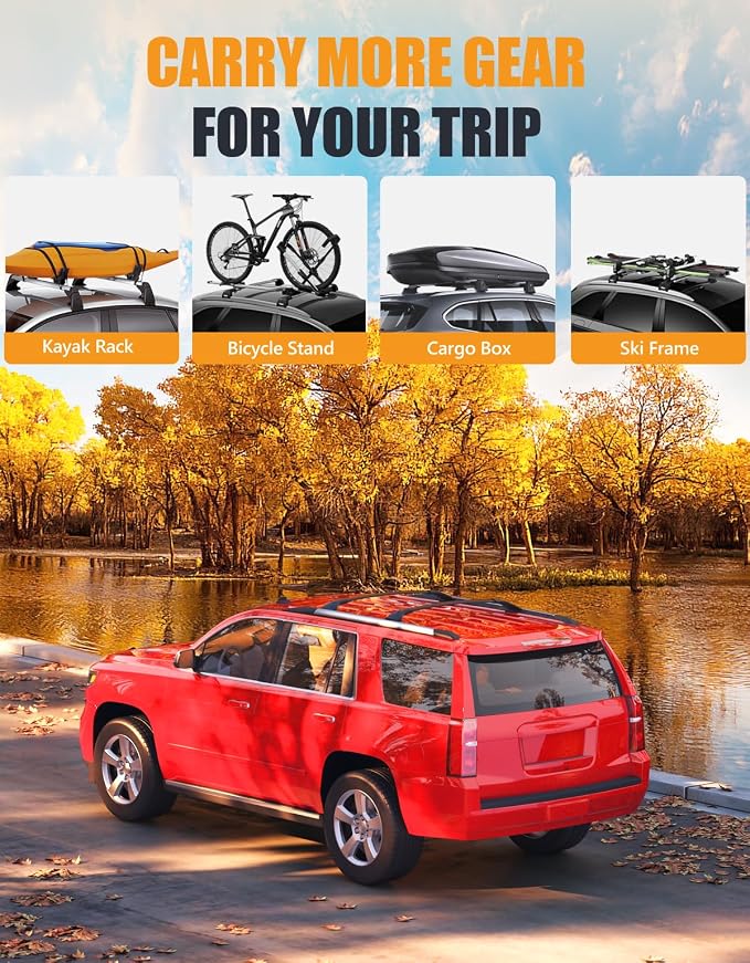 KINGGERI Lockable 220lbs Roof Rack Cross Bars Compatible - Image 7