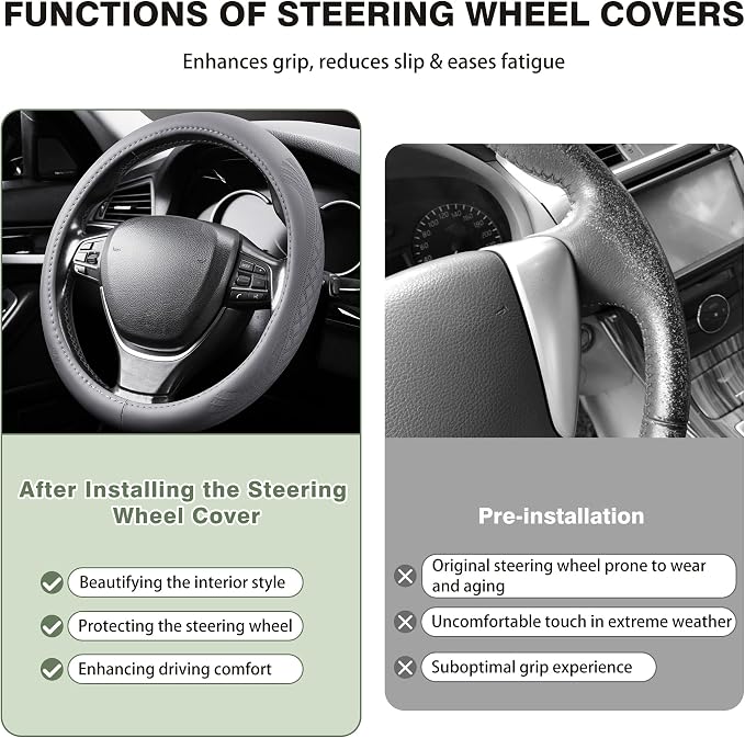 【2025 Model】 Breathable Soft Leather Car Steering Wheel Cover - Image 3