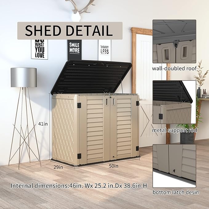 HOMSPARK Storage Shed Weather Resistance, Horizontal Storage Shed - Image 3