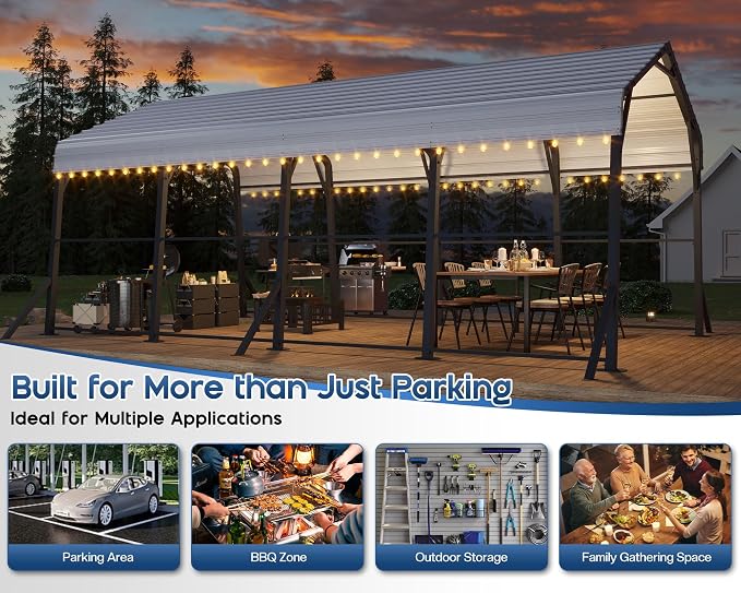 Jocisland 12x20x10.5 FT Metal Carport - Image 7