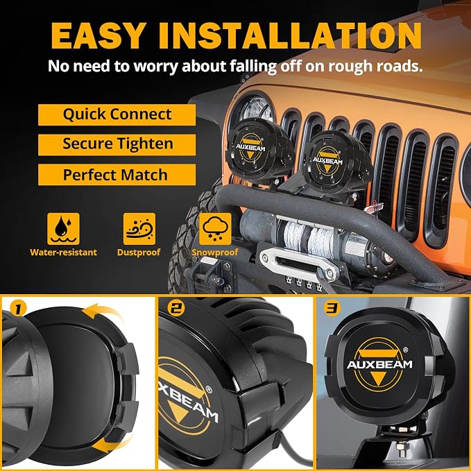 Auxbeam 4 inch LED Pod Covers, Light Bar Lens Covers Waterproof Dustproof - Image 6