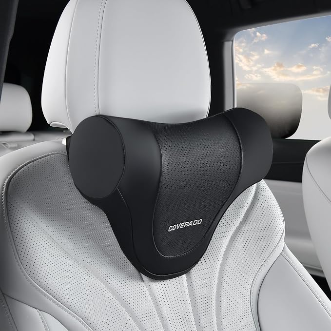 Coverado Car Headrest Pillow, Ergonomic Memory Foam Car Neck Pillow by COVERADOAUTO