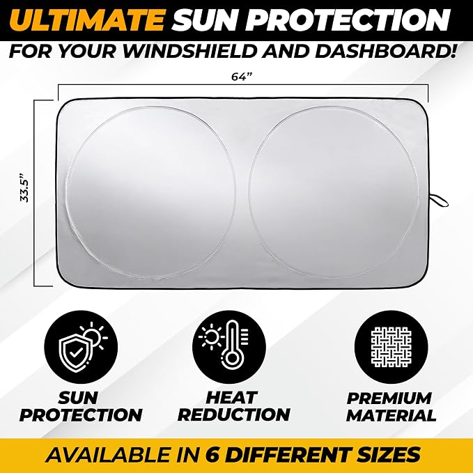 Windshield Sun Shade for Car, SUV & Truck – Patented Design Blocks 99% UV Rays - Image 3