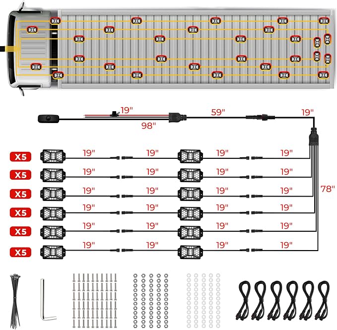 30 Pods Pure White LED Rock Lights Kit - Image 5