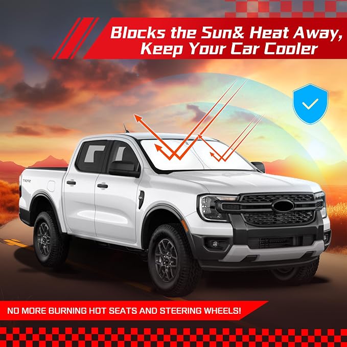 ARISMOTOR Windshield Sun Shade for Ford Ranger 2019-2025 2026, Custom Fit - Image 7
