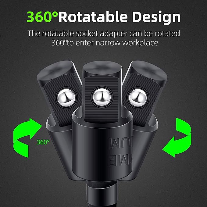 Right Angle Drill Adaptor, 4-in-1 Impact Drill Bit Extension, 360° Rotatable - Image 7