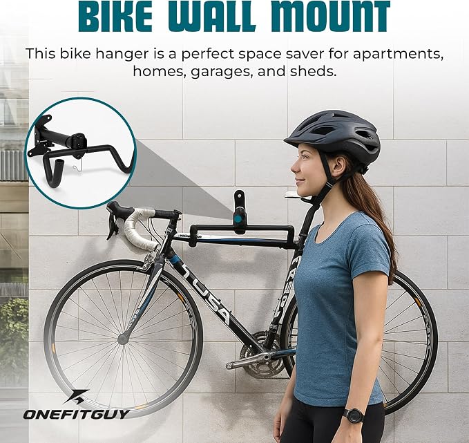 Bike Wall Mount, 1 Pack Bike Hanger, Foldable Bicycle Storage Horizontal Rack - Image 6