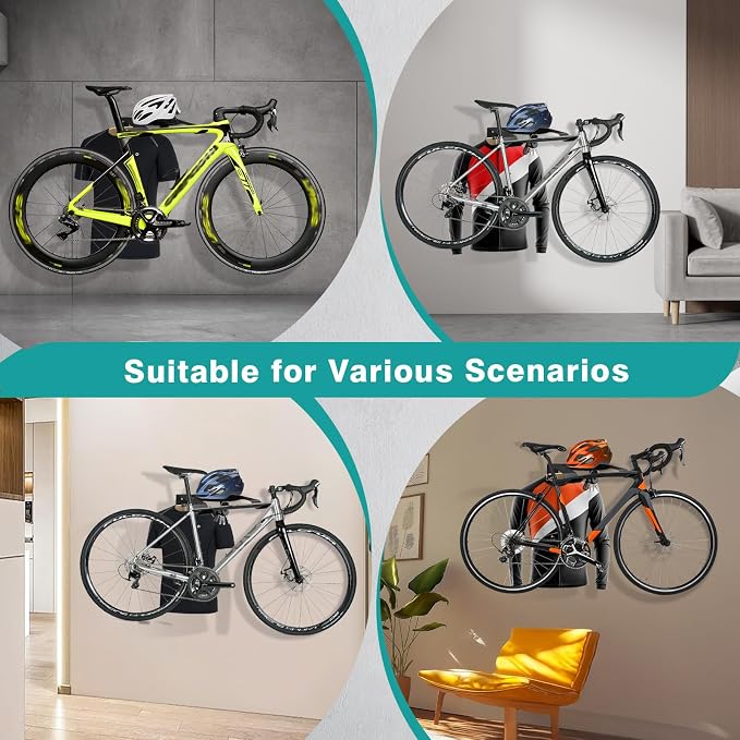 Bike Wall Mount Rack, Horizontal Bicycle Storage Hanger - Image 6