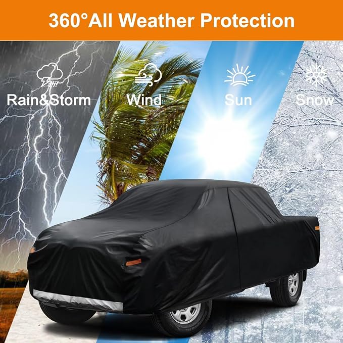 Kayme Truck Cover Custom Fit Toyota Tundra Regular Cab Long Bed. Full Exterior - Image 6