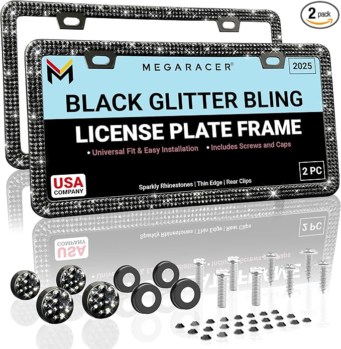 Elegant Bling License Plate Frames by MegaRacer