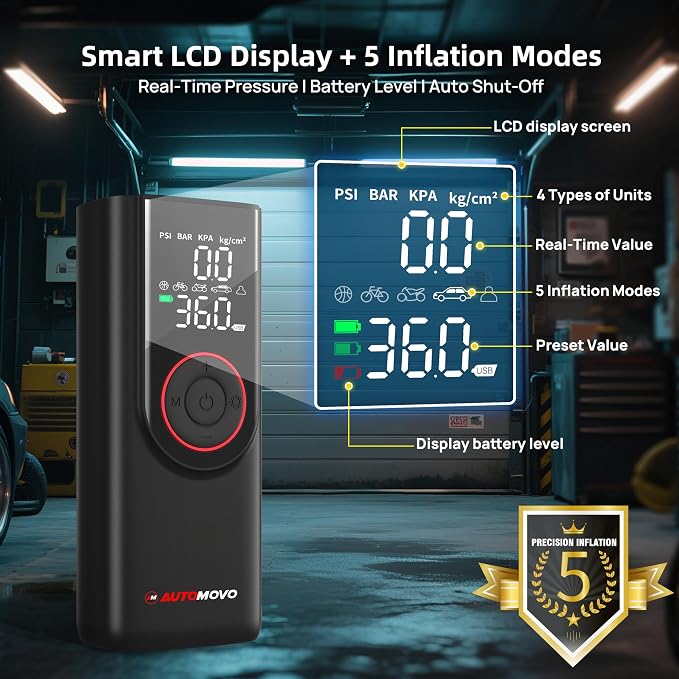 Tire Inflator Portable Air Compressor-3X Faster Inflation, 150PSI Air Pump - Image 4