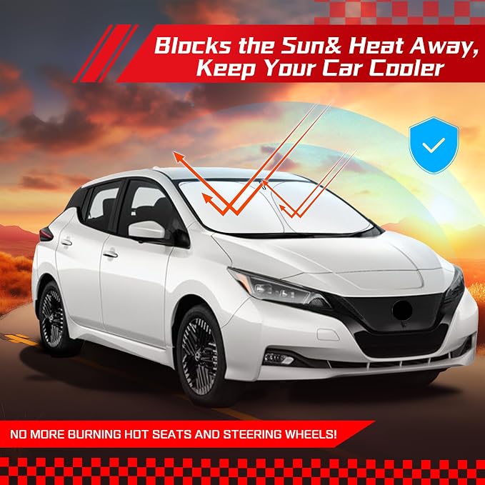 ARISMOTOR Windshield Sun Shade for Ni-ssan Leaf 2018-2025, Custom Fit Foldable - Image 7