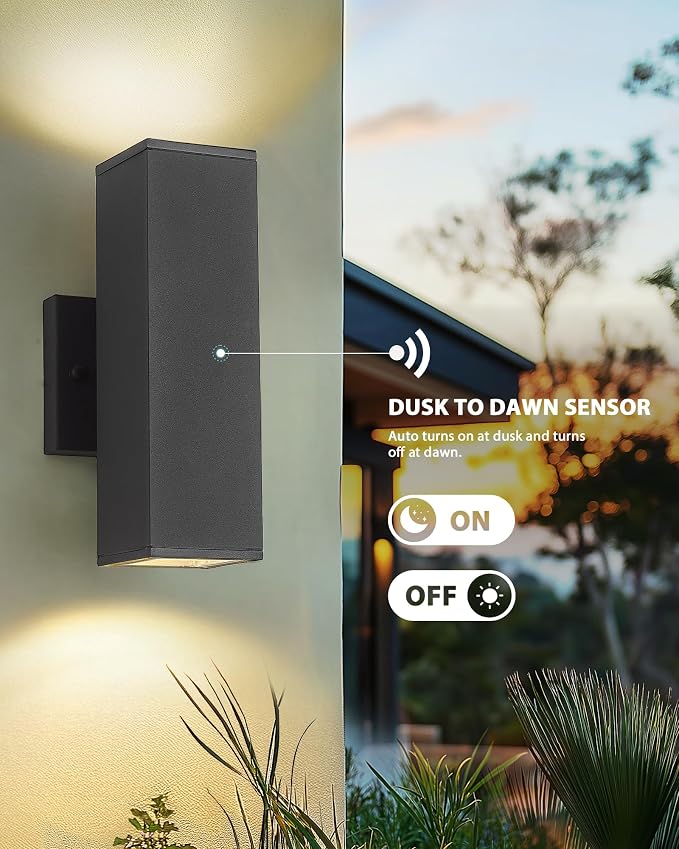 Ken & Ricky 2 Pack Dusk to Dawn Outdoor Lighting, Modern Exterior Lighting - Image 2
