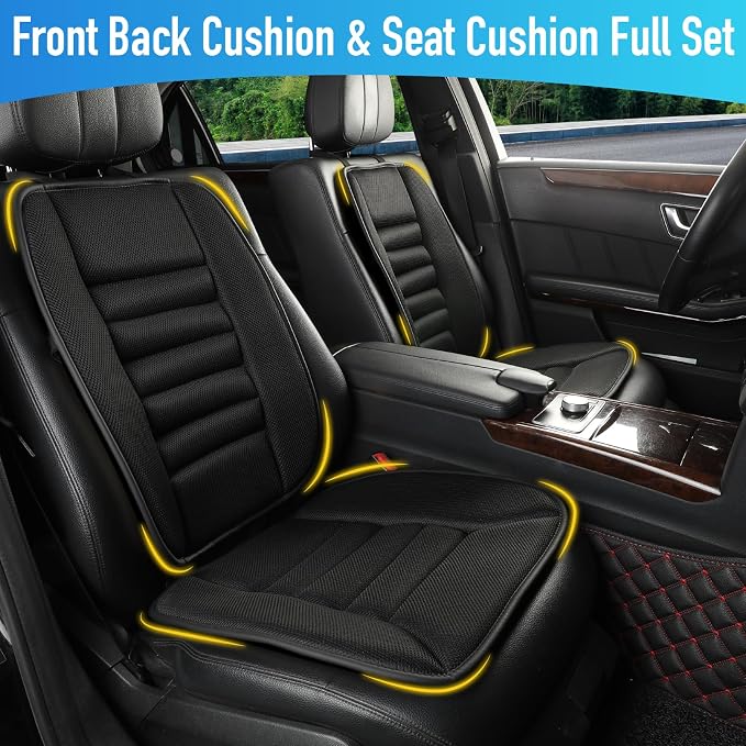 Car Seat Cushion with Back Support Pillow, Comfy Lumbar Support & Seat Cushion - Image 2