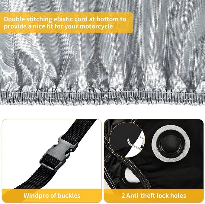 Coverado Motorcycle Cover Waterproof, All Weather Protection Outdoor Full - Image 6