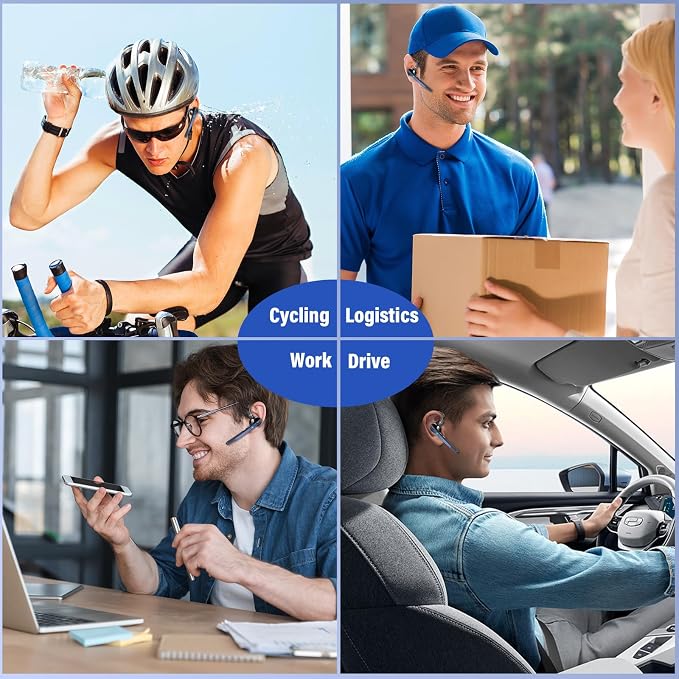 Bluetooth Headset, Wireless Bluetooth 5.3 Earpiece, 90Hrs Hands Free Headset - Image 9