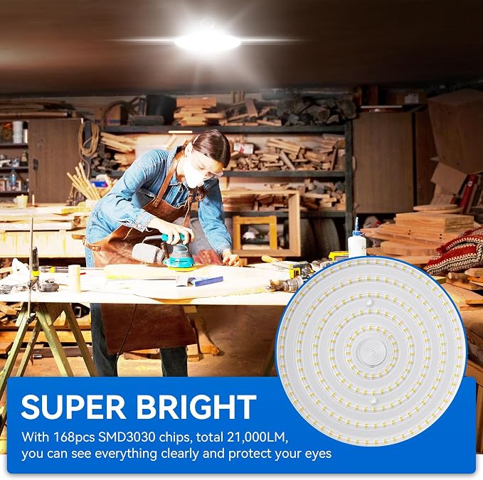 4 Pack UFO LED High Bay Light 150W, 5000K Daylight High Bay LED Shop Lights - Image 2