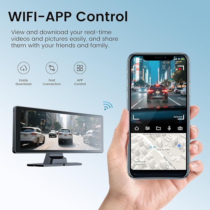 10.26" Carplay Screen for Car, 4K Dash Cam, Portable Tablet for Apple Android - Image 7
