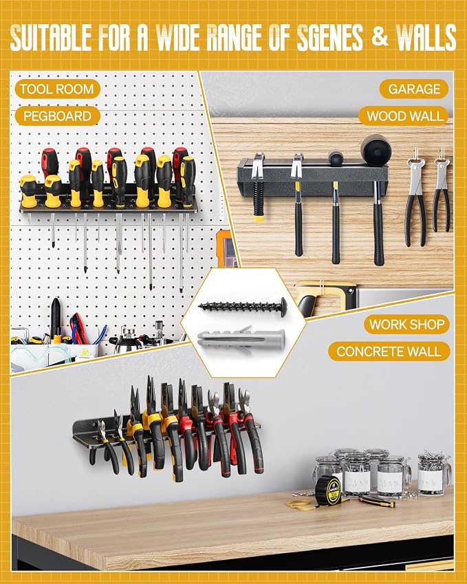 Wall Mount Screwdriver Organizer, Pliers Holder, Hammer Rack - Image 6