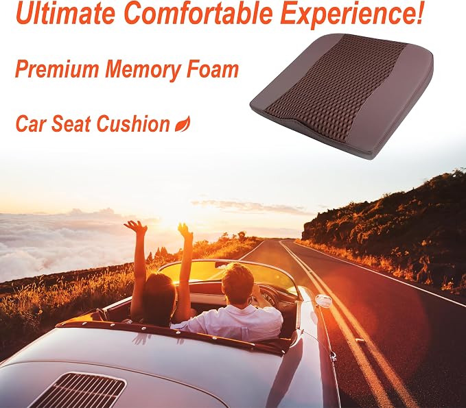 Car Seat Cushion, Comfort Memory Foam Car Cushions - Image 2