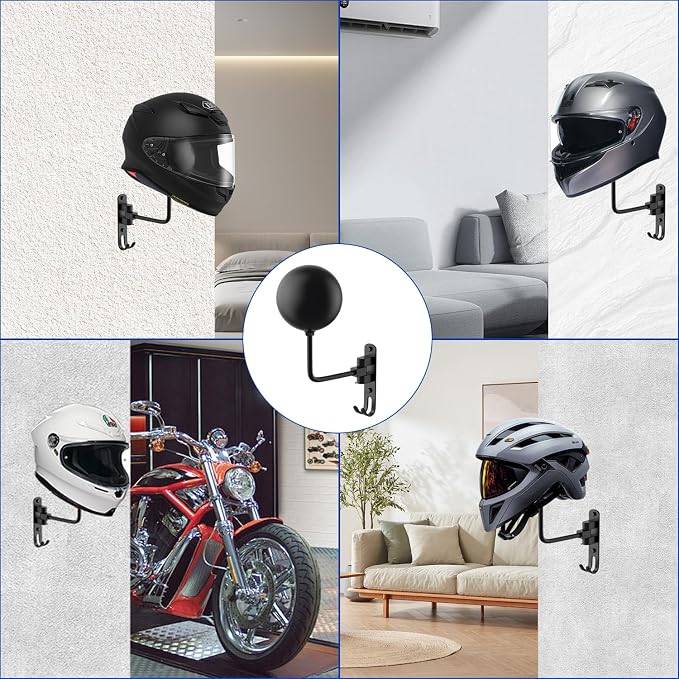 aiGear Motorcycle Helmet Holder, 180°Rotatable Motorcycle Helmet Rack - Image 4