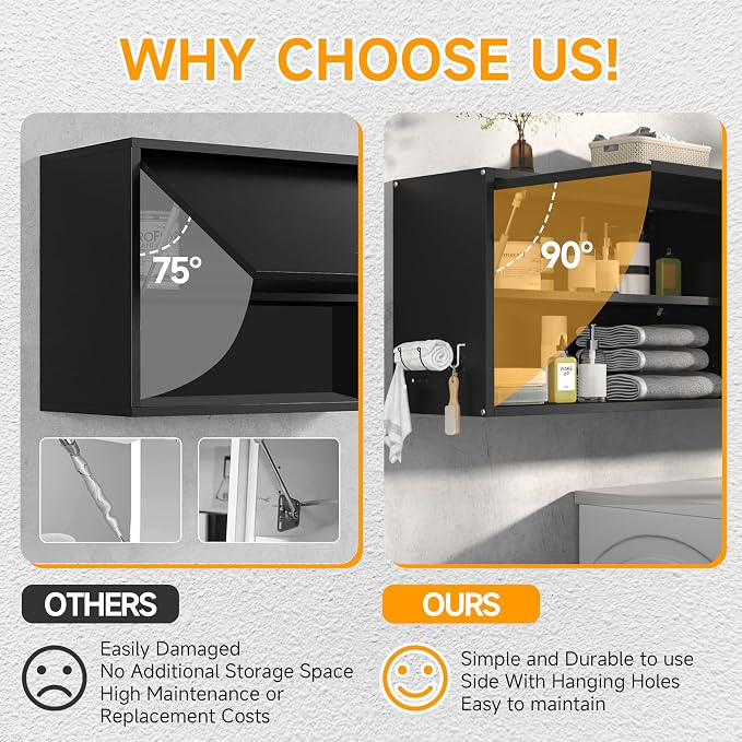 Metal Wall Cabinet with Up-flip Door, Metal Wall Storage Cabinet with - Image 7