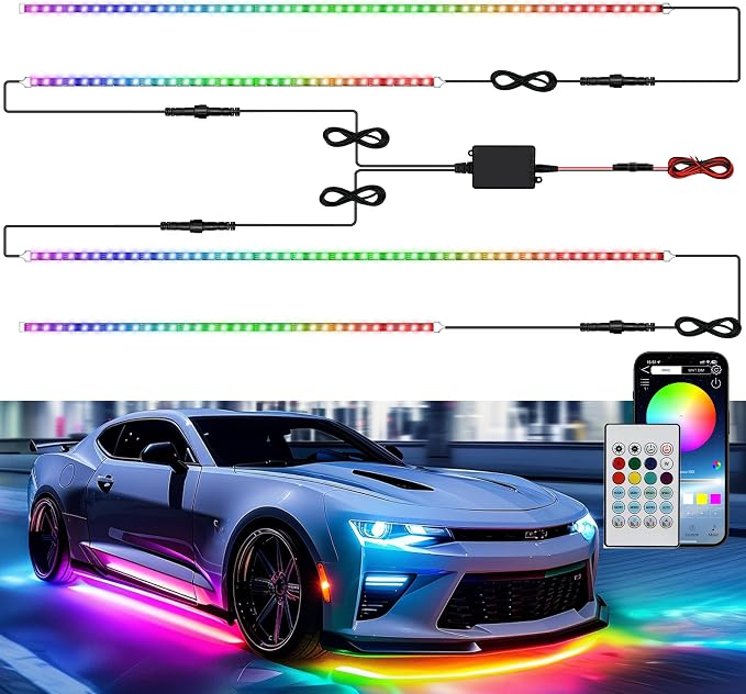 Underglow LED Lights for Cars 180 LEDs RGBI Neon Accent Strip Lights by EKENNOKING