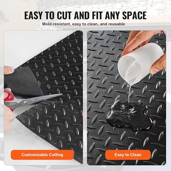 VEVOR Diamond-Plate Flooring Roll, SBR Rubber Mat, Gym & Garage Industry - Image 5