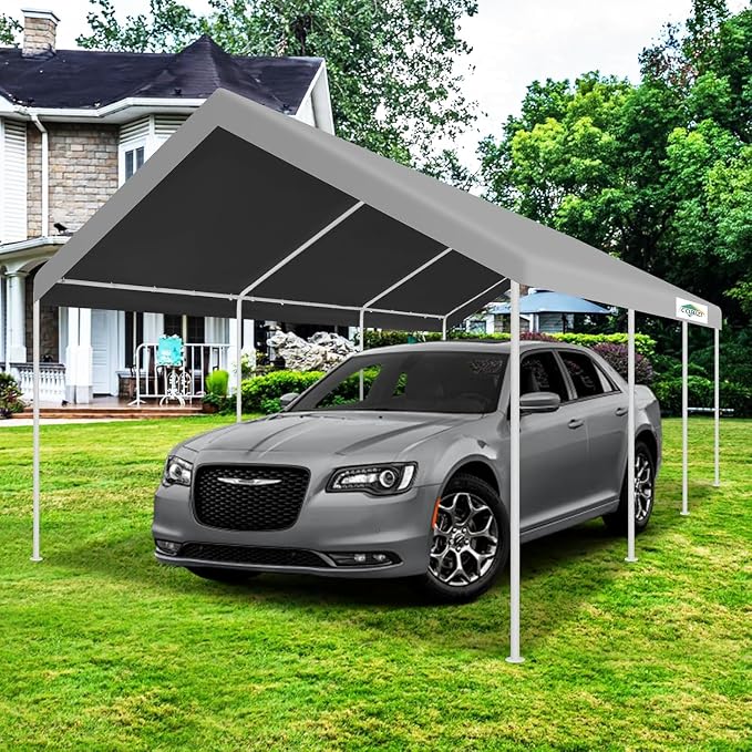 COBIZI Carport 12x20ft Heavy Duty Portable Garage, 2.0 Powder Coated Frame - Image 2