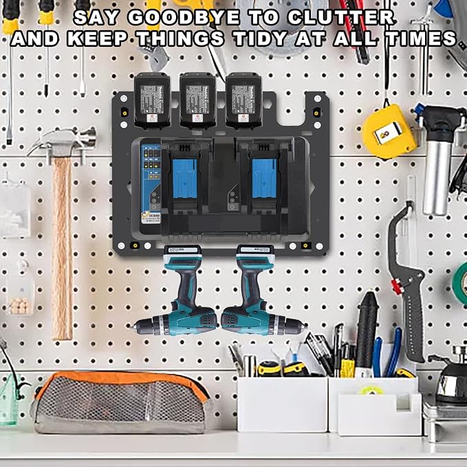 FETESNICE Metal Charger Mount for Makita Battery Holder and DC18RC DC18RD - Image 6