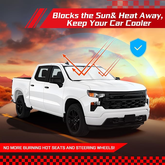 ARISMOTOR Windshield Sun Shade for Ch-evrolet Silverado 1500 2019-2025 2026 - Image 7