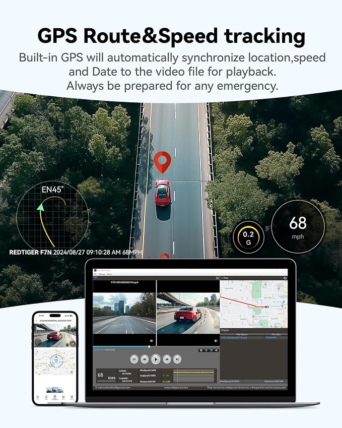 REDTIGER 4K Dash Cam Front and Rear, STARVIS 2 Sensor, 64GB Card Included - Image 6